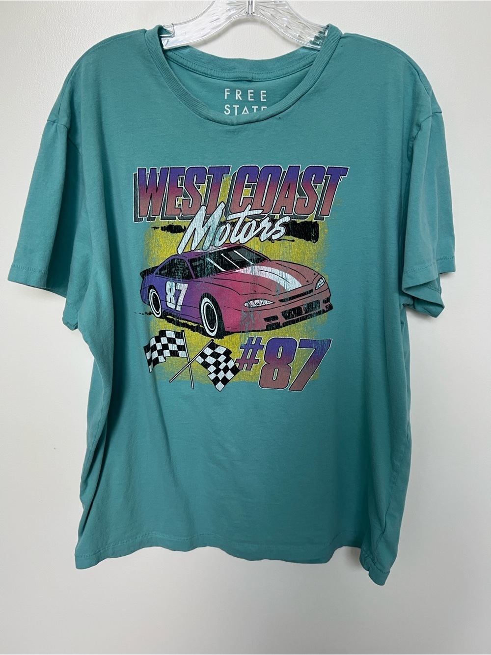 Free State Teal Racing Graphic Short Sleeve Tee